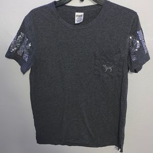 Pink Sequin Pocket Tee